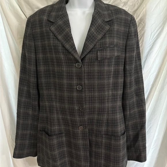 Vintage Anne Klein Plaid Blazer Jacket Domestic Sample Style 15J17 Size 8 - Picture 3 of 8